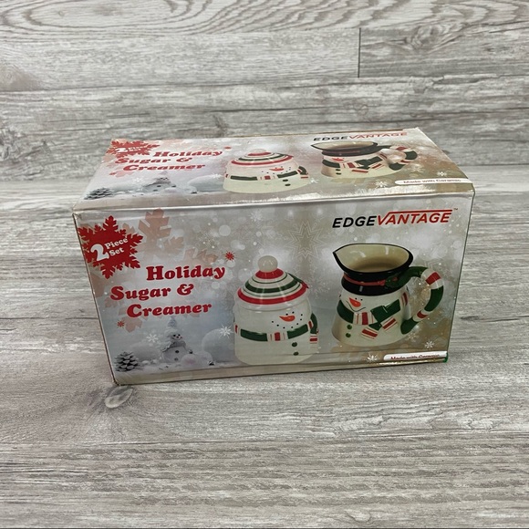 edgevantage Holiday Nwt Edgevantage Snowman Sugar Creamer Ceramic